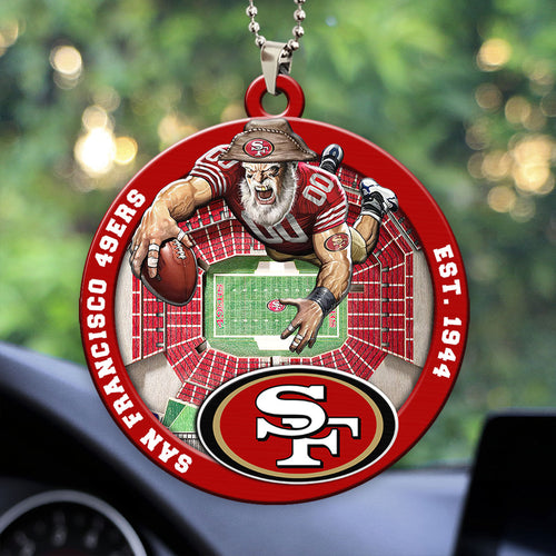 San Francisco 49ers Custom shape 2-sided Acrylic Car Ornament – HOATT12604