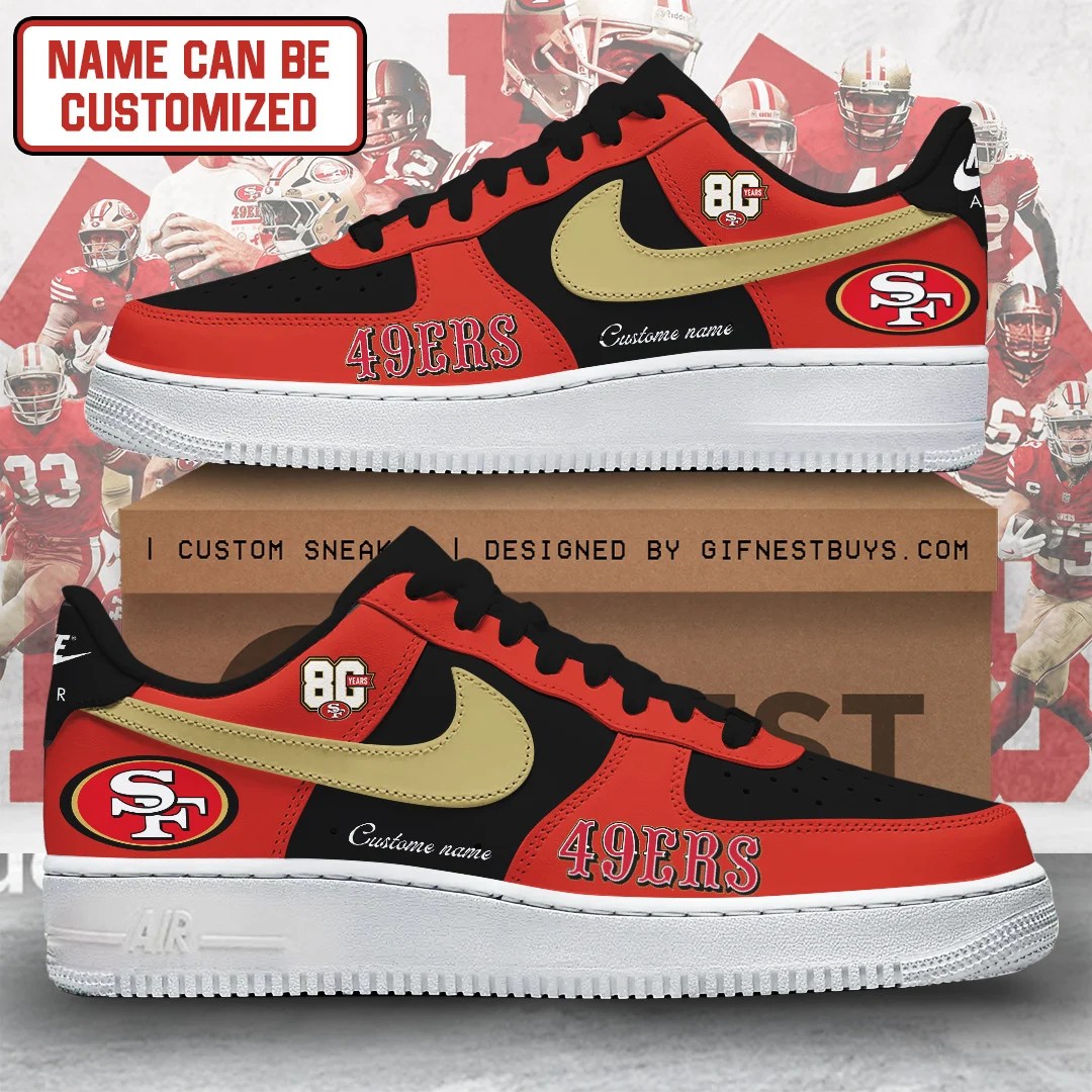 Personalized San Francisco 49ers 80th Anniversary AF1 Sneaker – TANTN25587