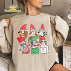 Santa Bluey Christmas Shirt Bluey And Friends Cute Dog Shirt Xmas Gifts