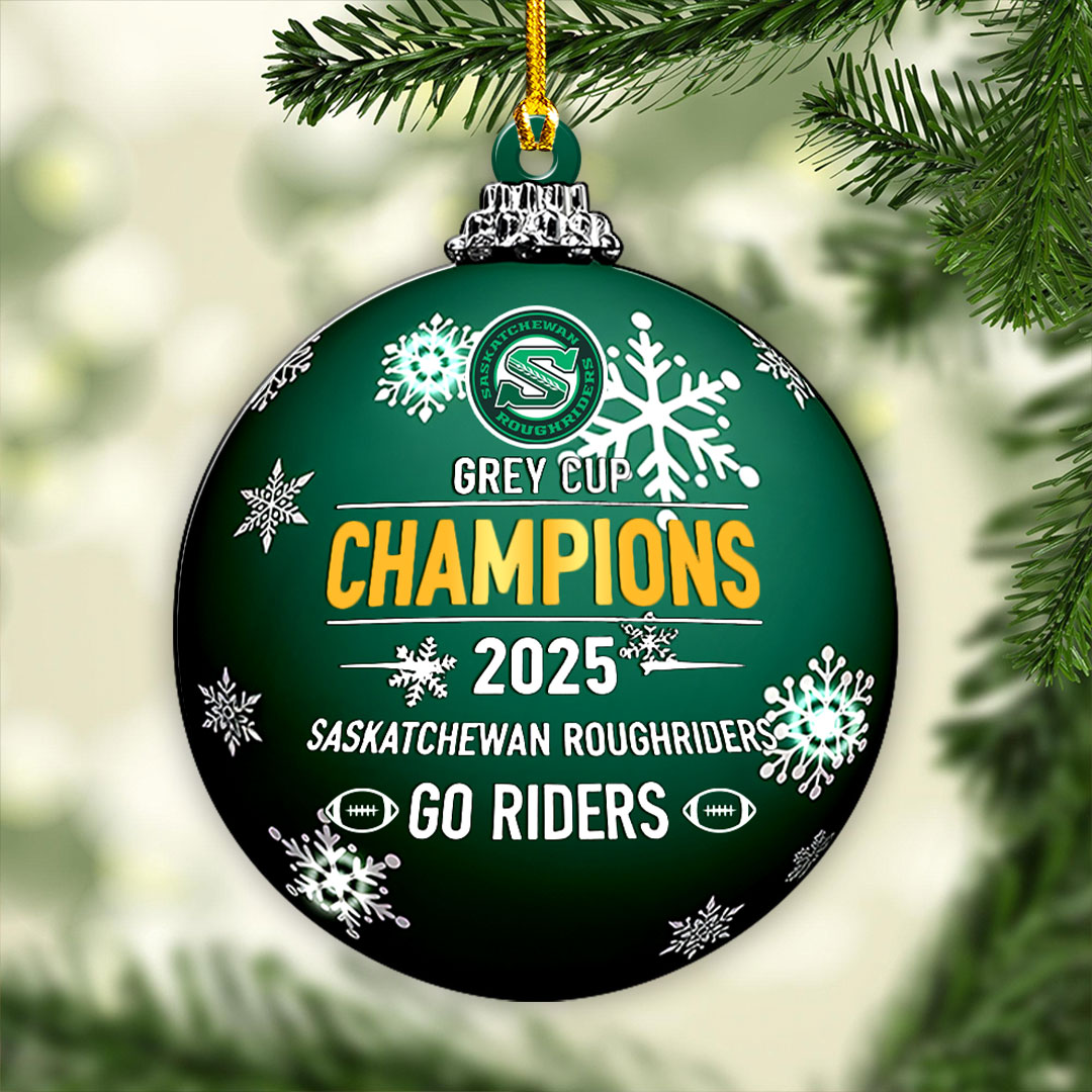 Saskatchewan Roughriders 2025 Grey Cup Champions Custom Shape 2-sided Acrylic Ornament – HOATT14816