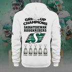 Personalized Saskatchewan Roughriders 2025 Grey Cup Champions 2D Quarter Zip Hoodie – TANTN19008