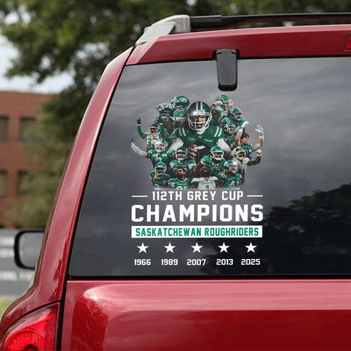Saskatchewan Roughriders 2025 Grey Cup Champions 3D Car Sticker – TANTN18843