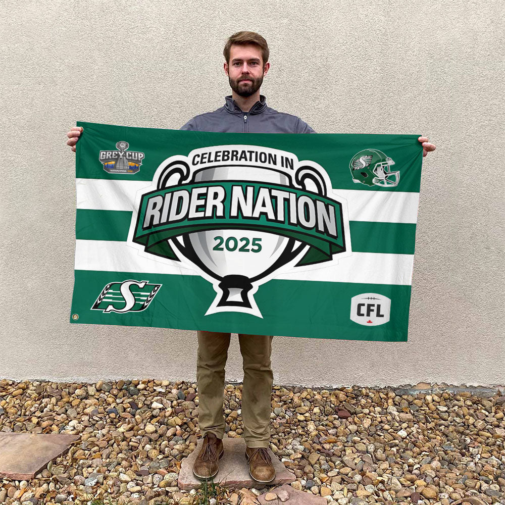 Saskatchewan Roughriders 2025 Grey Cup Champions 3D Double-side House Flag – MAITM13856