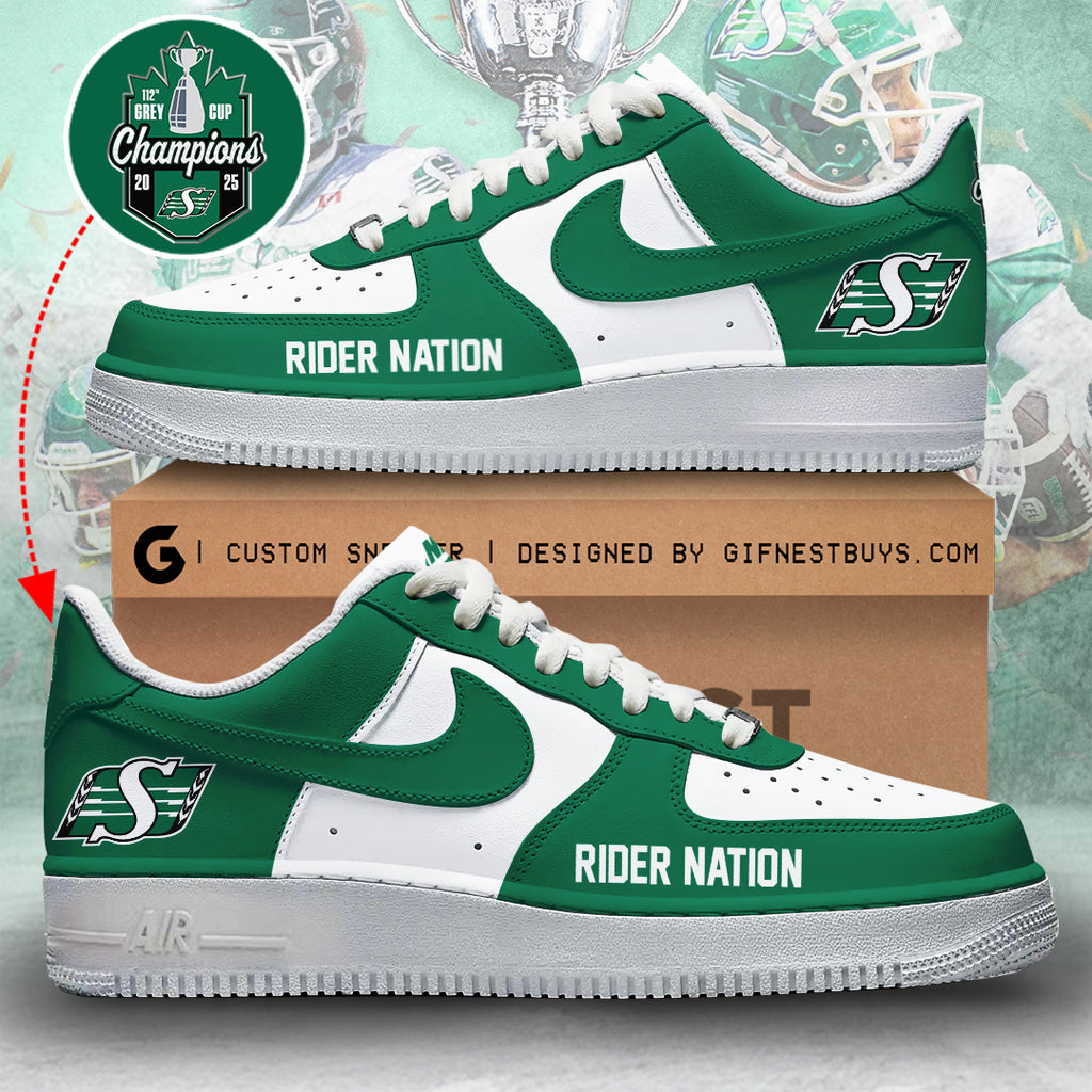 Saskatchewan Roughriders 2025 Grey Cup Champions AF1 Sneaker – MAITM13888