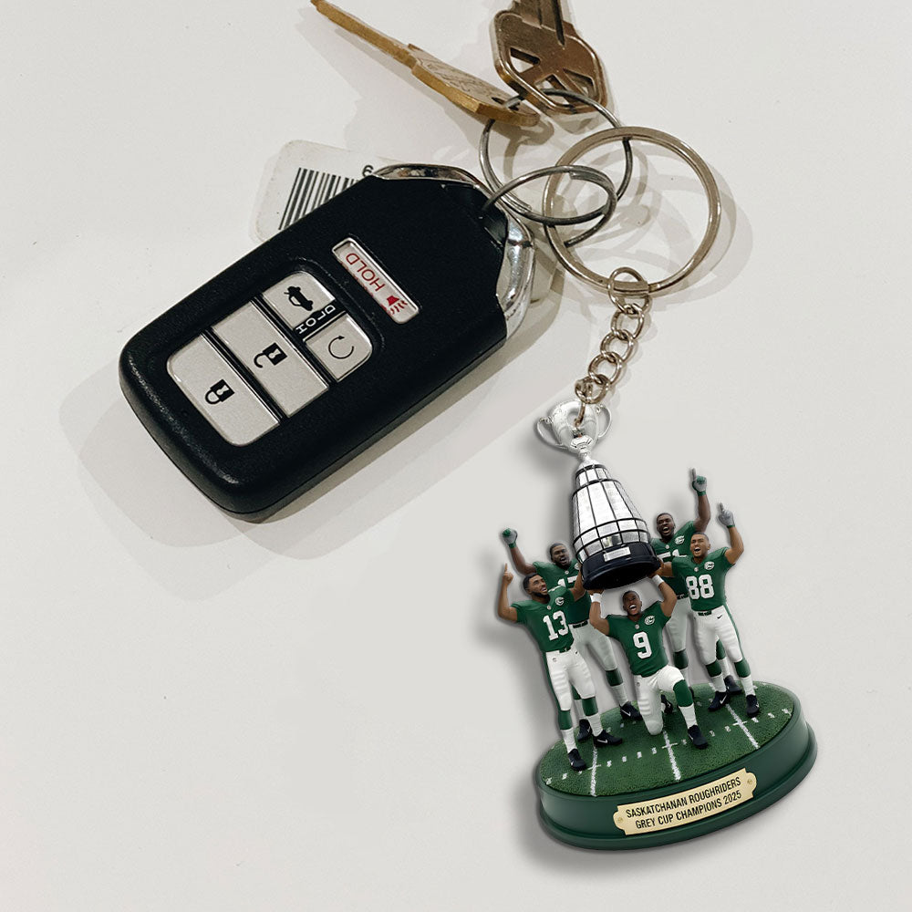 Saskatchewan Roughriders 2025 Grey Cup Champions Custom Shape 2-sided Keychain – MAITM13884
