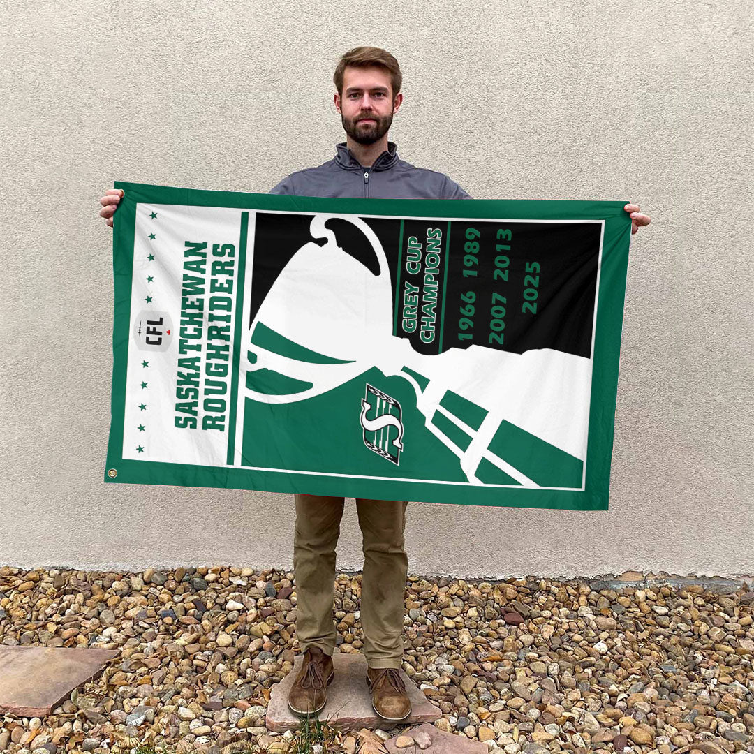 Saskatchewan Roughriders 2025 Grey Cup Champions 3D Double-side House Flag – TANTN18840