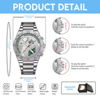 Saskatchewan Roughriders 2025 Grey Cup Champions Gentleman Stainless Steel Watch – MAITM13925