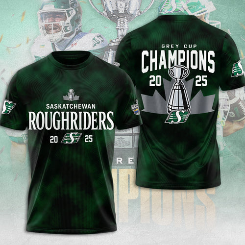 Saskatchewan Roughriders 2025 Grey Cup Champions 3D Apparel – MAITM13932