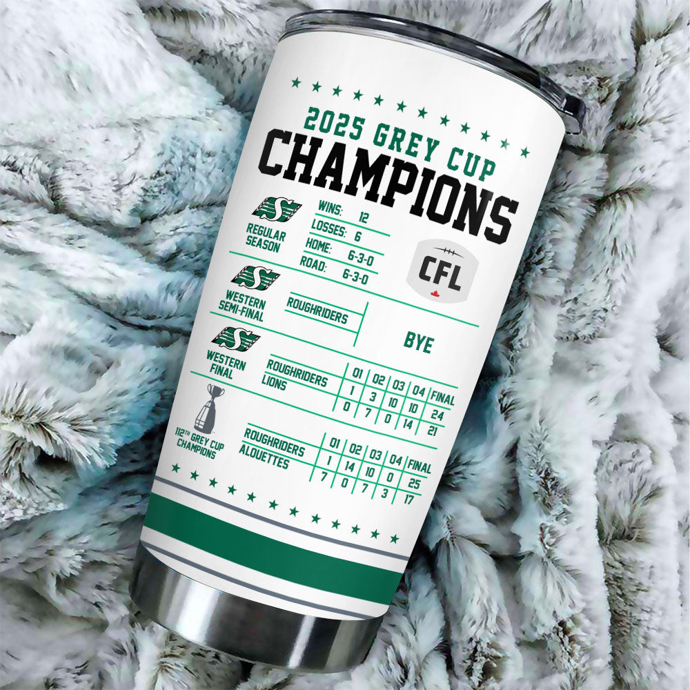 Saskatchewan Roughriders 2025 Grey Cup Champions Tumbler Cup – HOATT14792