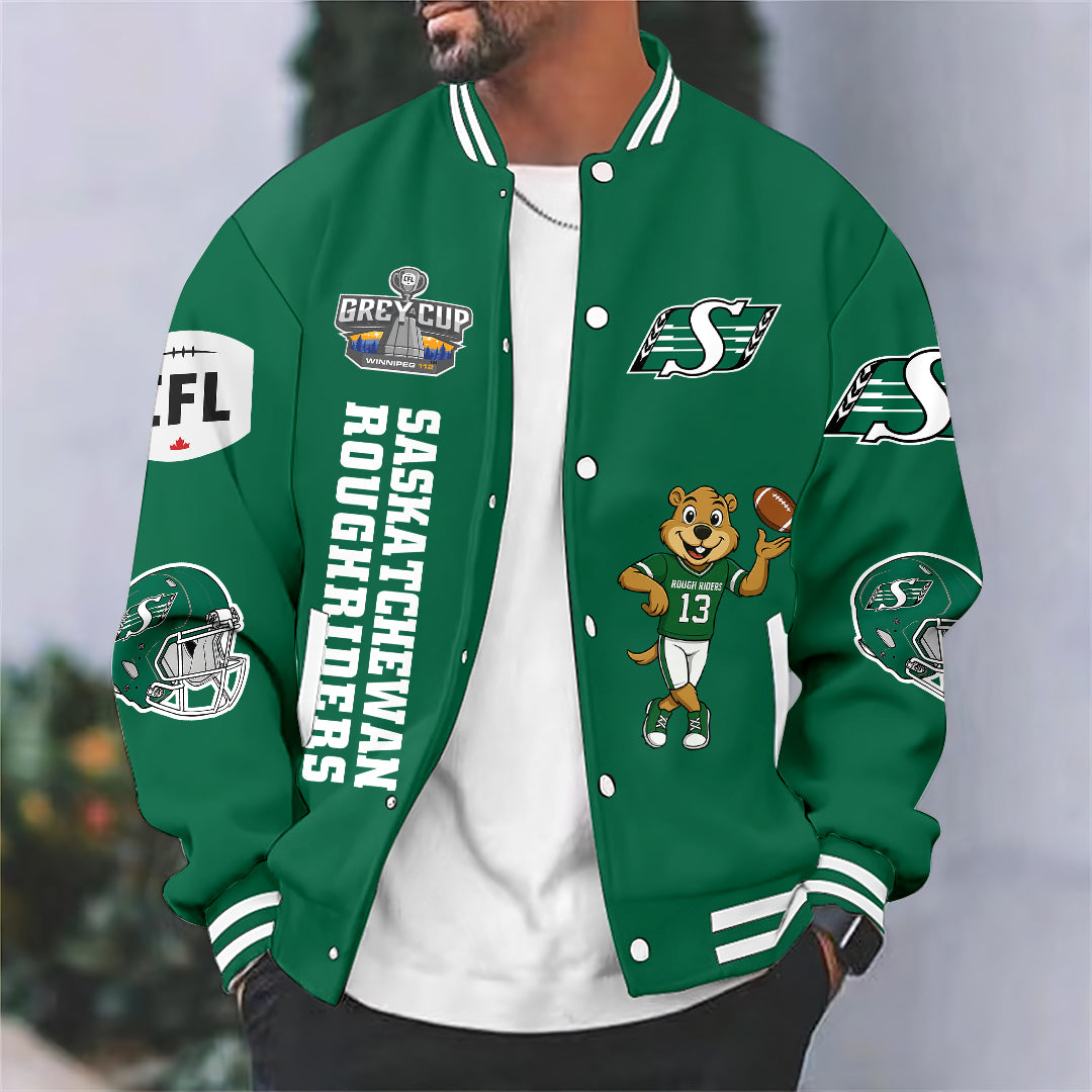 Saskatchewan Roughriders 2025 Grey Cup Champions Varsity Jacket – HOATT14863