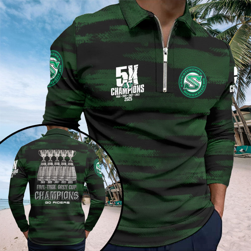 Saskatchewan Roughriders Zip Polo Shirt – TMTHU2408