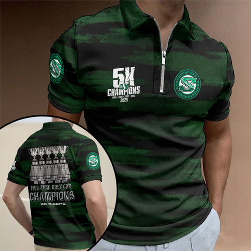 Saskatchewan Roughriders Zip Polo Shirt – TMTHU2408