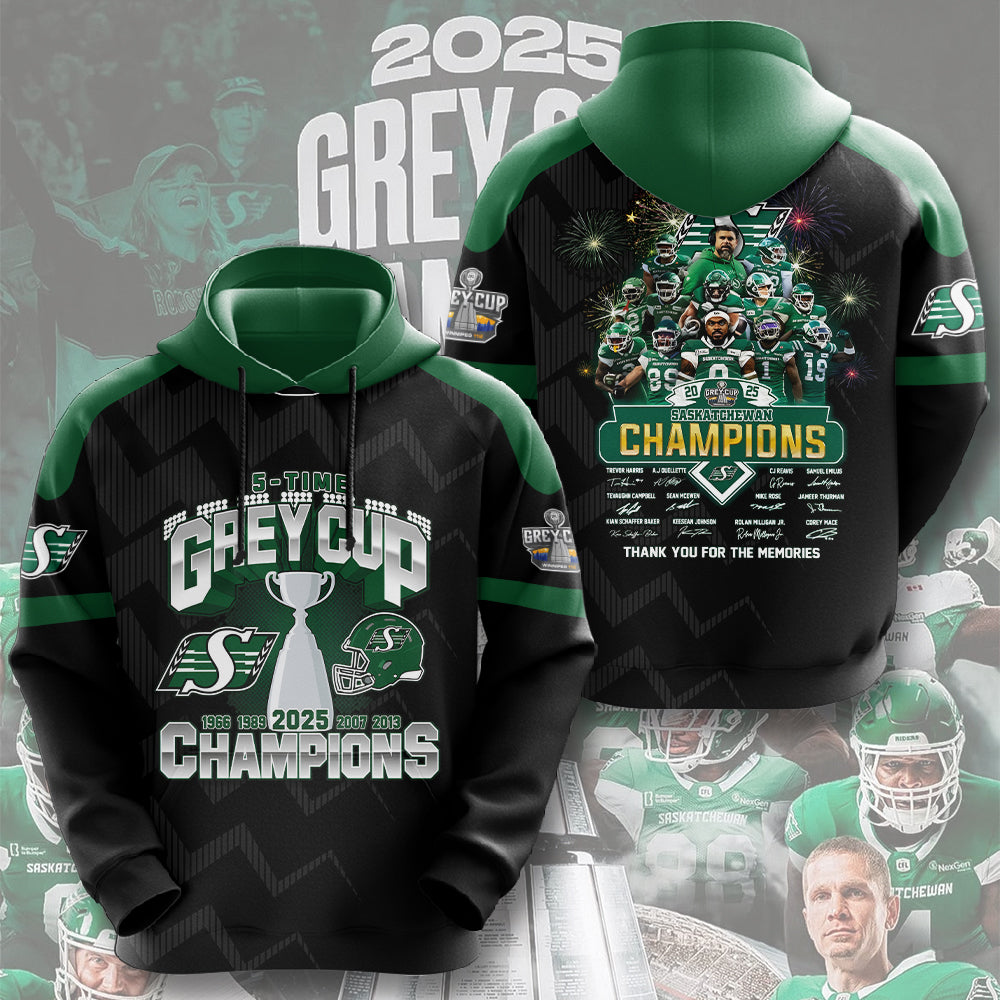 Saskatchewan Roughriders 2025 Champions 3D Apparel – TMTHU2254