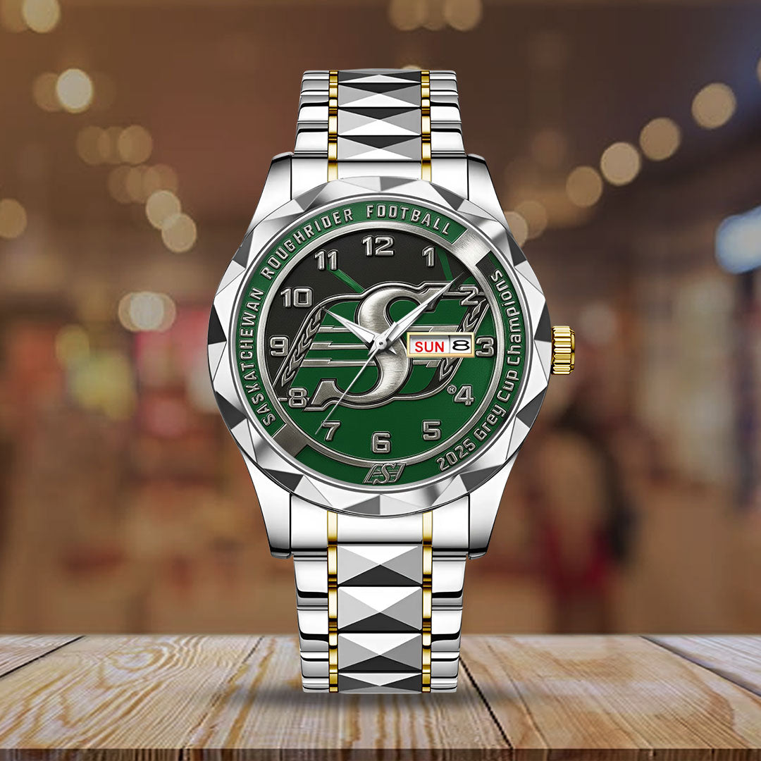 Saskatchewan Roughriders 2025 Grey Cup Champions Alloy Luxury Quartz Watch – TMTHU2225