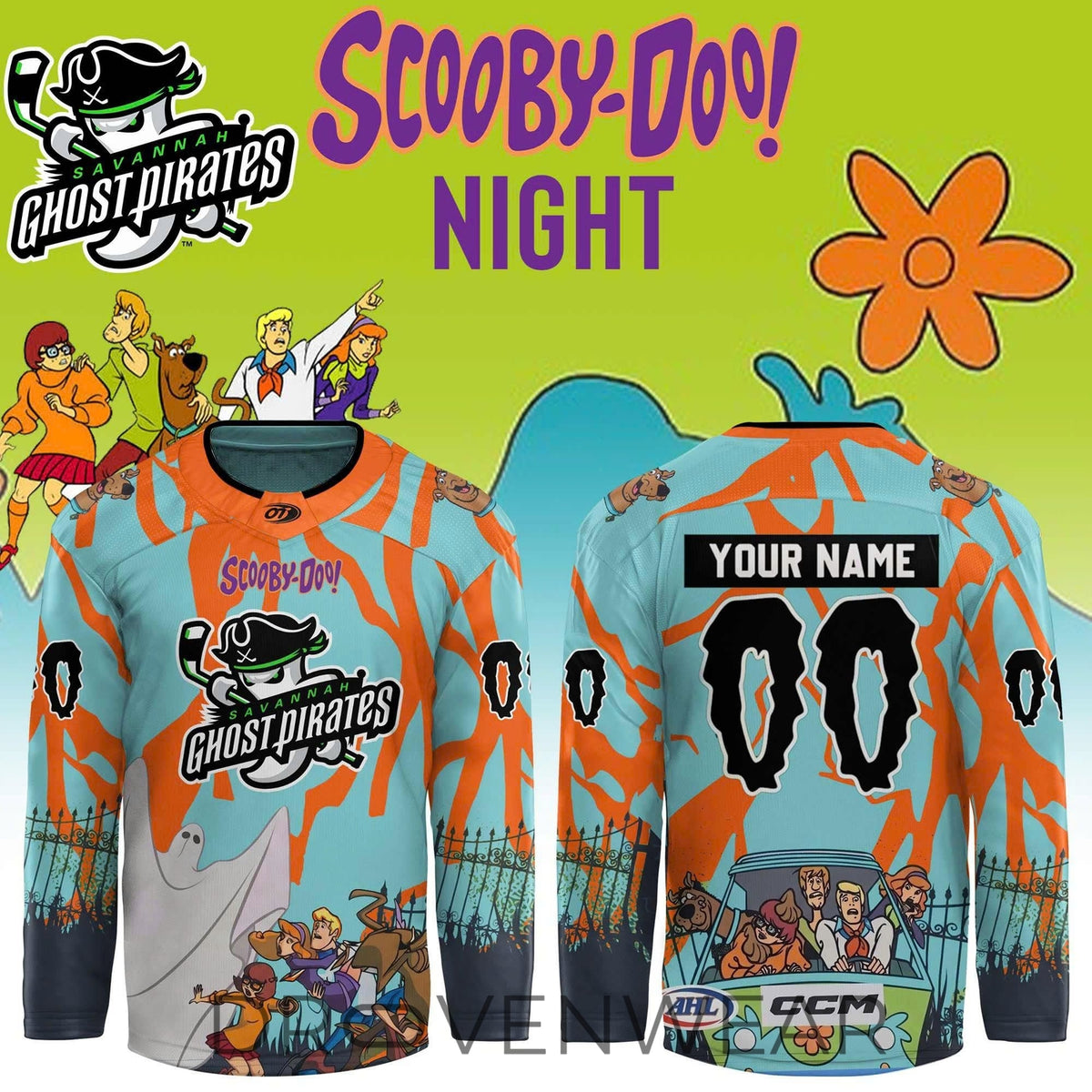 Savannah Ghost Pirates 2026 Scooby Doo Night Special Hockey Jersey