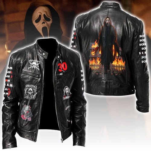 Scream Motorcycle Leather Jacket – HOATT16261