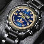 Seattle Seahawks 2025 Super Bowl LX Champions Black Stainless Steel Watch – GNE5945
