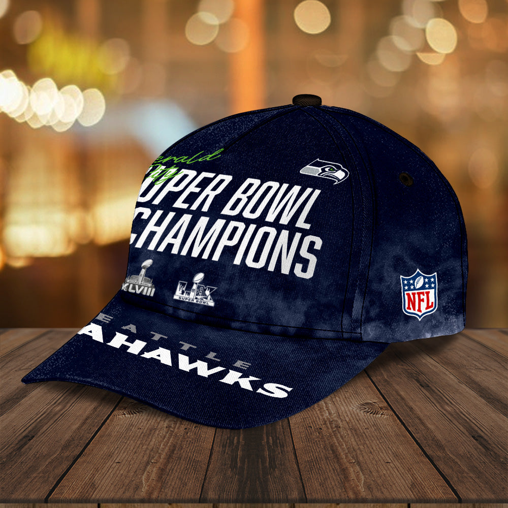 Seattle Seahawks 2025 Super Bowl LX Champions Classic Cap – GNE5173