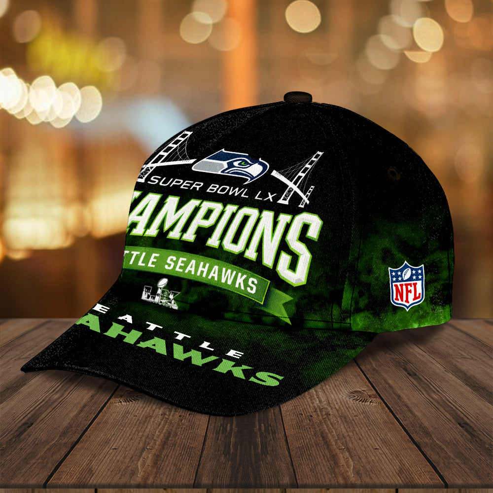 Seattle Seahawks 2025 Super Bowl LX Champions Classic Cap – GNE5188