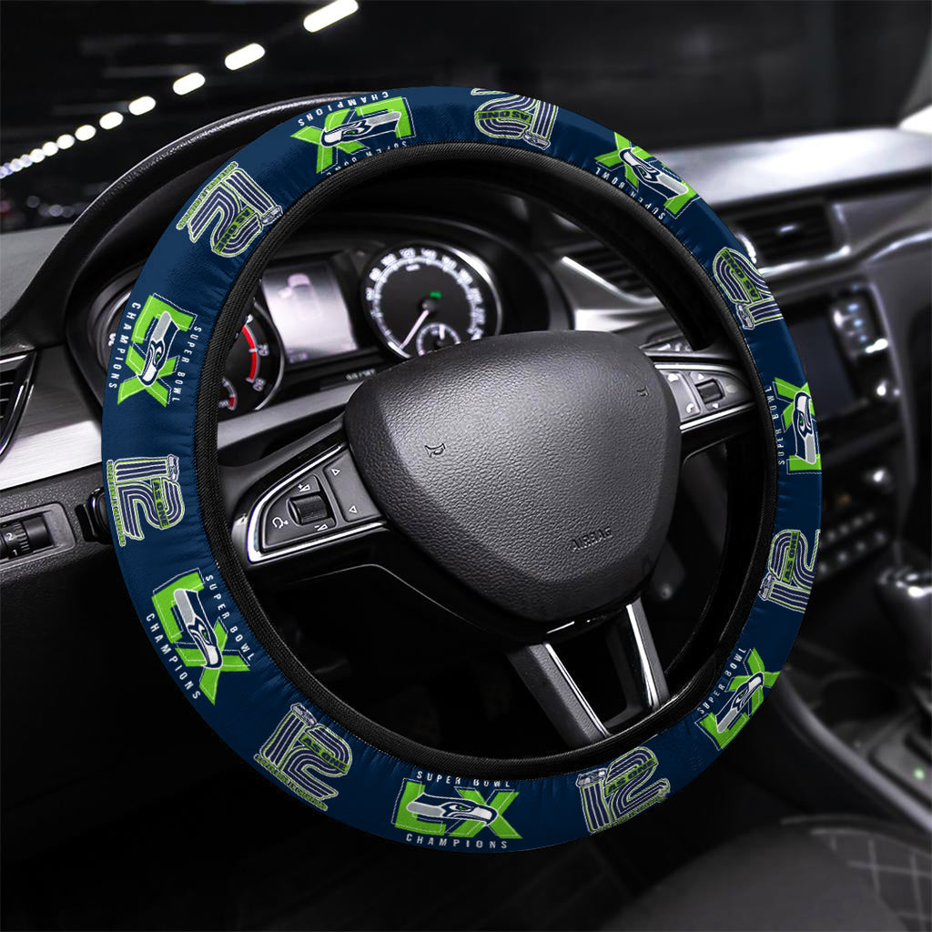 Seattle Seahawks 2025 Super Bowl LX Champions Steering Wheel Cover – HOATT16239