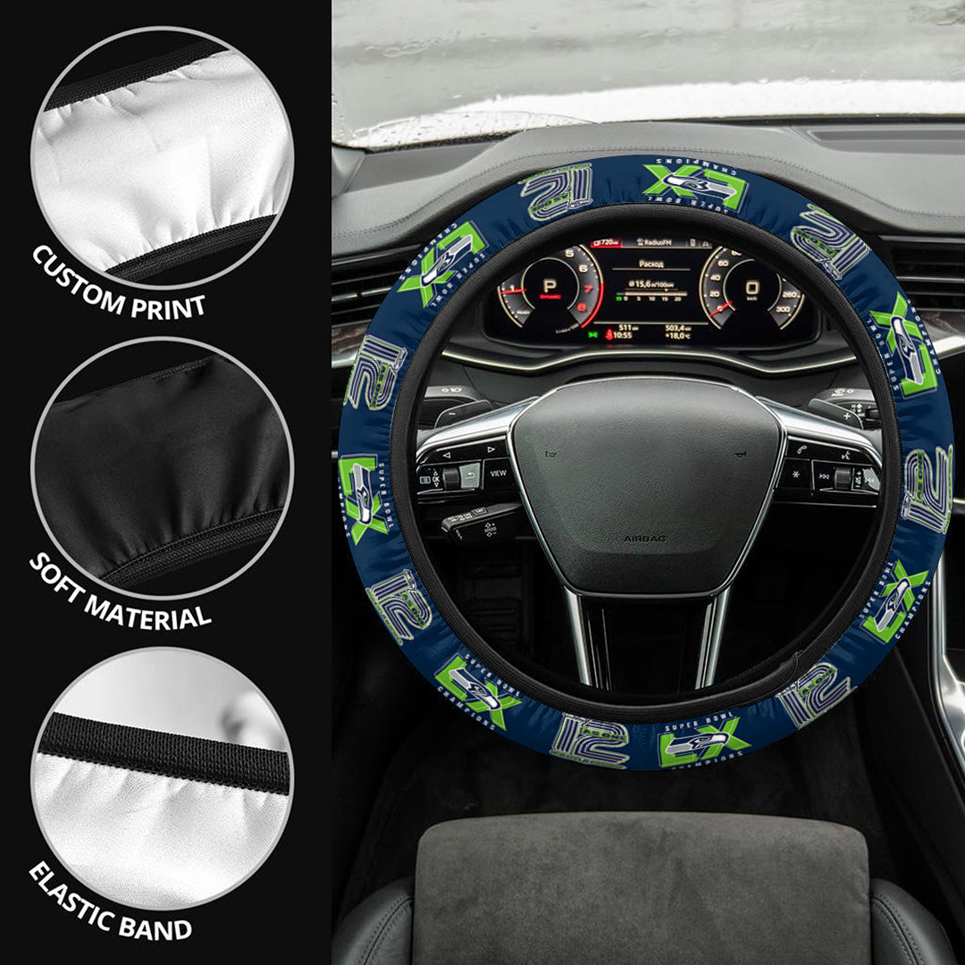 Seattle Seahawks 2025 Super Bowl LX Champions Steering Wheel Cover – HOATT16239