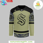 Seattle Kraken 2026 Military Camo Hockey Jersey Adidas