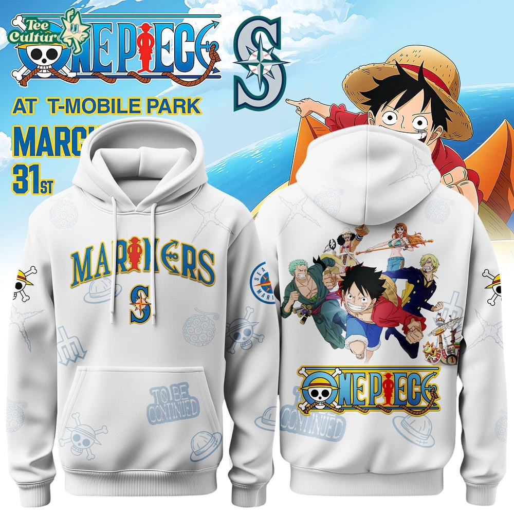 Seattle Mariners x One Piece Night 2026 Special Edition White Hoodie