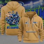 Seattle Seahawks 2025 NFC Champions 2D Quarter Zip Hoodie – MAITM14705