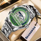 Seattle Seahawks 2025 NFC Champions Alloy Luxury Quartz Watch – MAITM14617