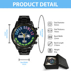 Seattle Seahawks 2025 NFC Champions Black Stainless Steel Watch – TANTN20639