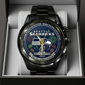 Seattle Seahawks 2025 NFC Champions Black Stainless Steel Watch – TANTN20677