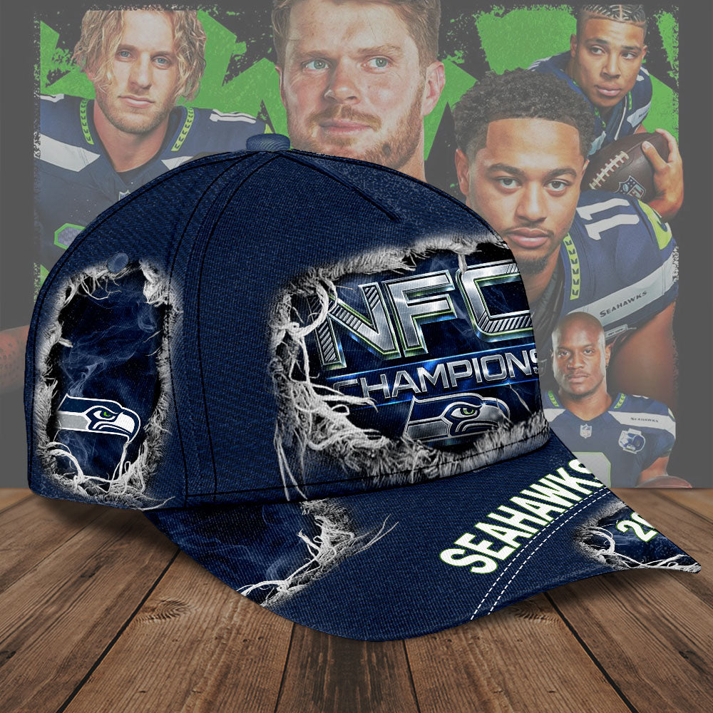 Seattle Seahawks 2025 NFC Champions Classic Cap – TMTHU3699