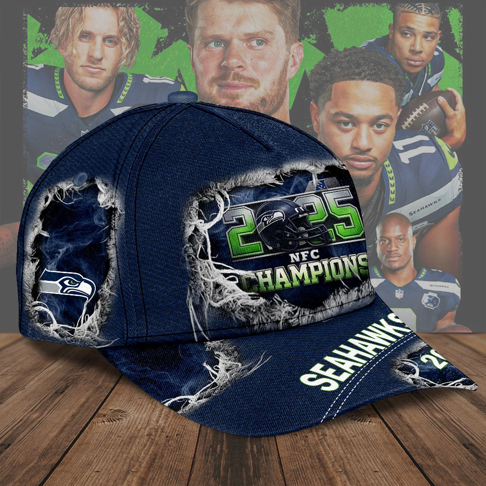 Seattle Seahawks 2025 NFC Champions Classic Cap – TMTHU3701