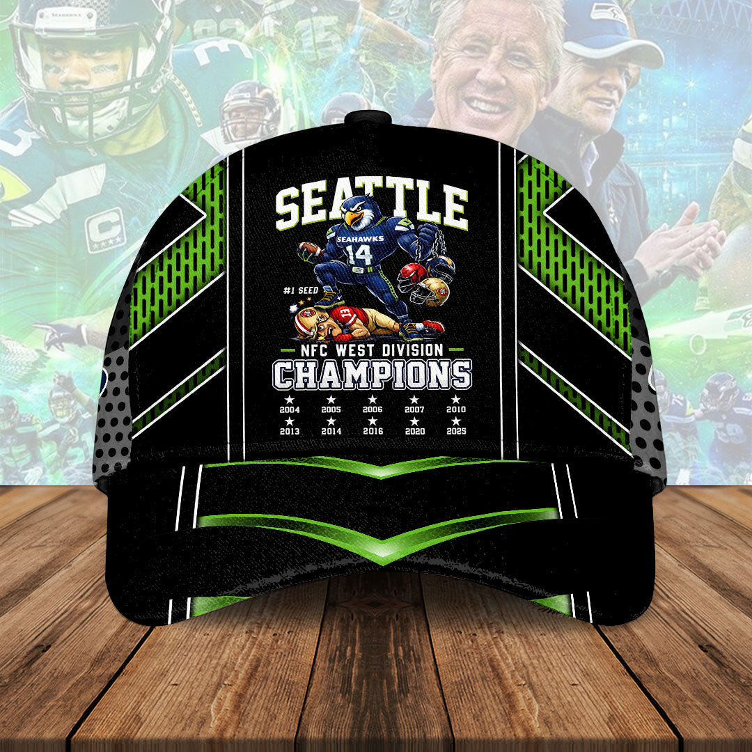 Seattle Seahawks 2025 NFC West Champions Classic Cap – HOATT15838