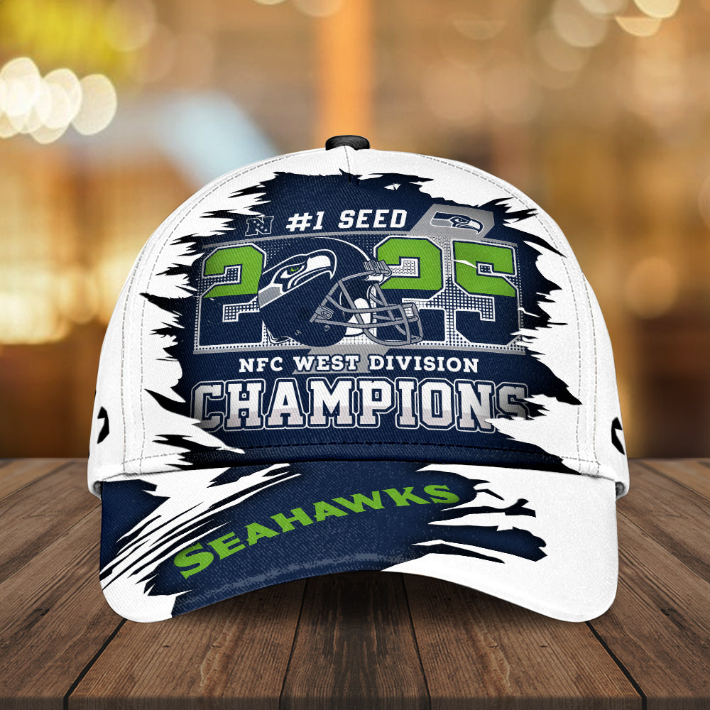 Seattle Seahawks 2025 NFC West Champions Classic Cap – MAITM14366