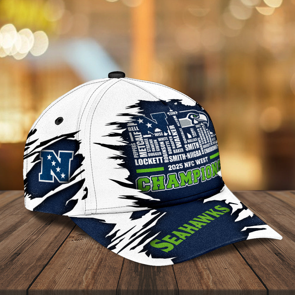 Seattle Seahawks 2025 NFC West Champions Classic Cap – MAITM14367