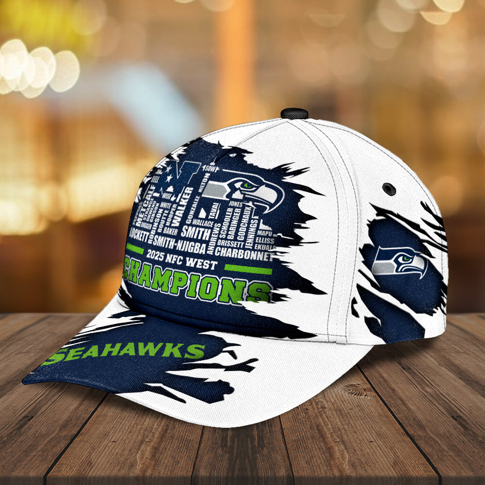 Seattle Seahawks 2025 NFC West Champions Classic Cap – MAITM14367