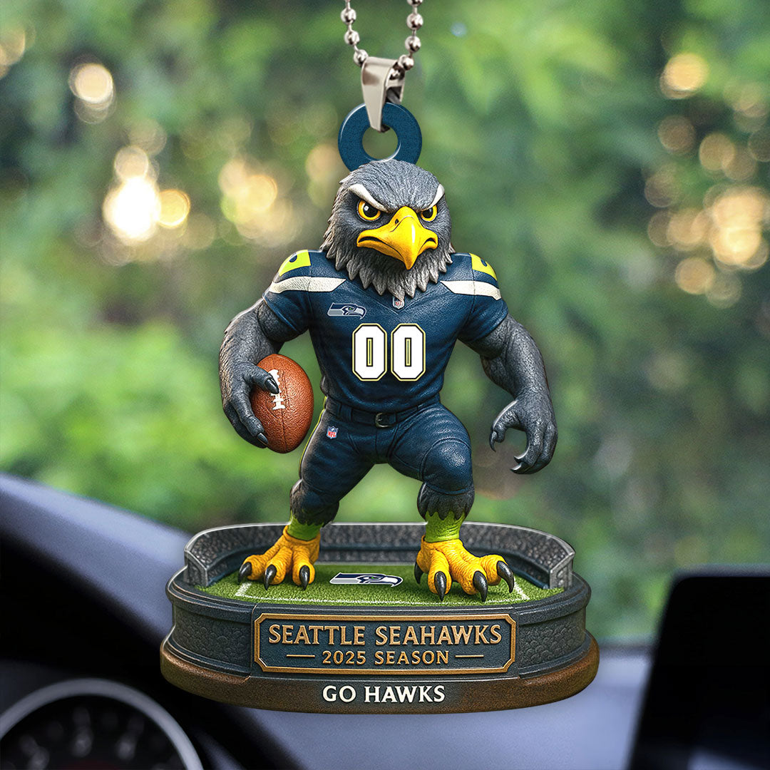 Seattle Seahawks 2025 Season Custom shape 2-sided Acrylic Car Ornament – HOATT13685