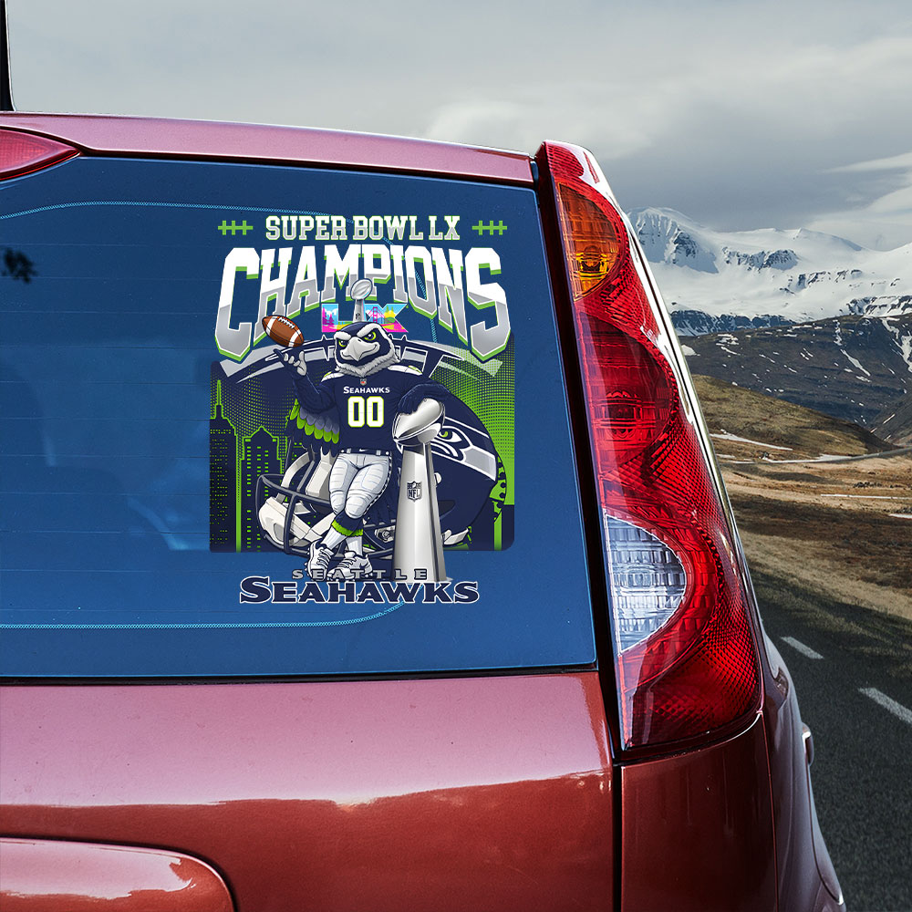 Seattle Seahawks 2025 Super Bowl LX Champions 3D Car Sticker – TANTN21143