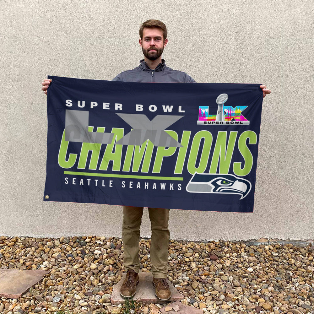 Seattle Seahawks 2025 Super Bowl LX Champions 3D Double-side House Flag – TMTHU3867