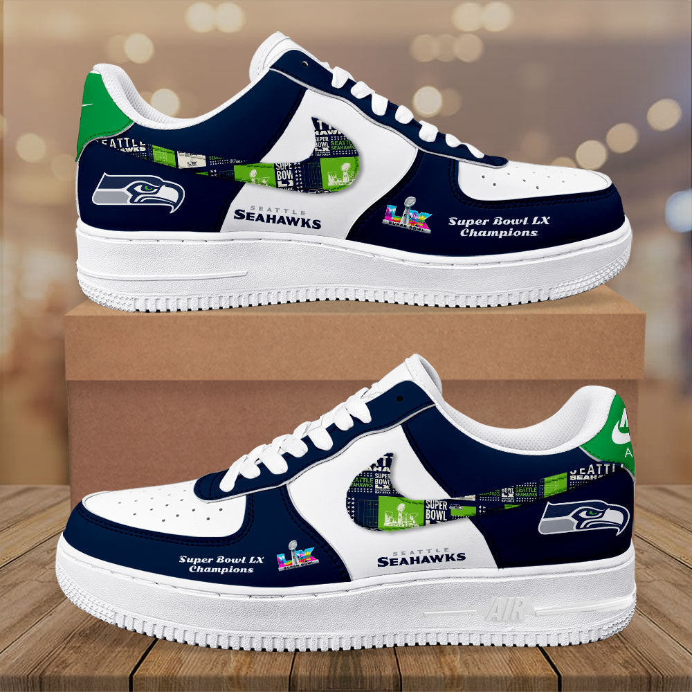 Seattle Seahawks 2025 Super Bowl LX Champions AF1 Sneaker – TMTHU3966