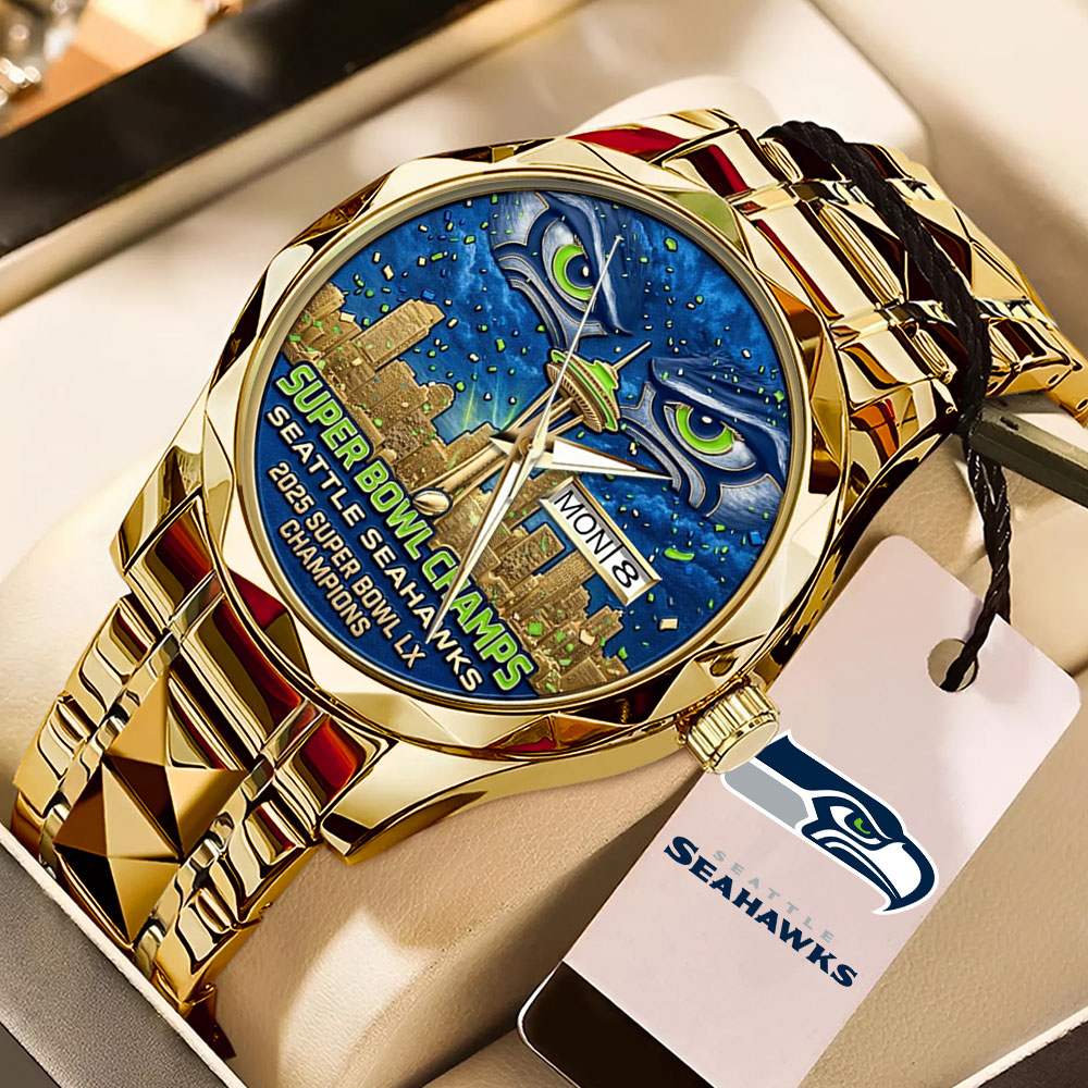 Seattle Seahawks 2025 Super Bowl LX Champions Alloy Luxury Quartz Watch – TMTHU3895