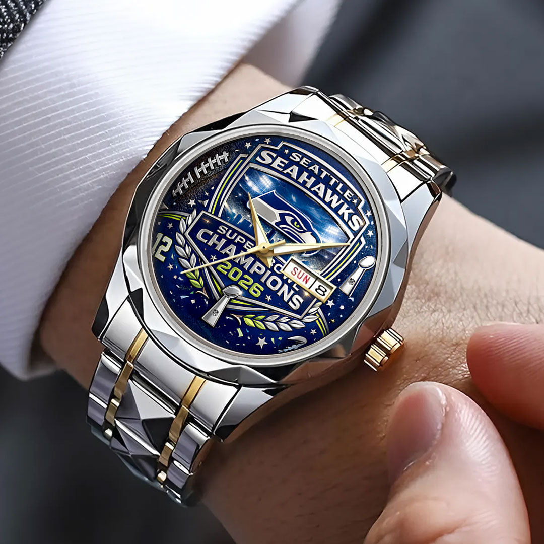 Seattle Seahawks 2025 Super Bowl LX Champions Alloy Luxury Quartz Watch – GNE5061