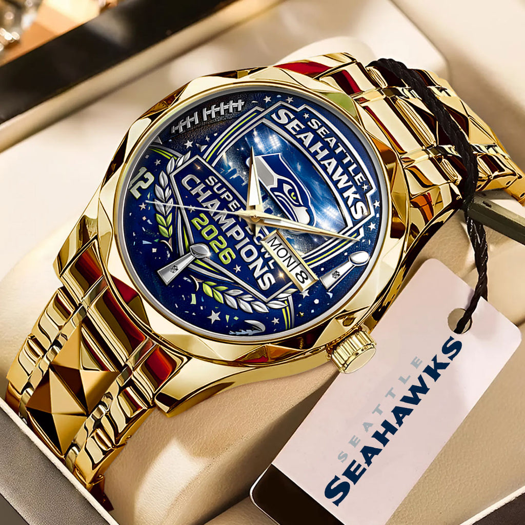 Seattle Seahawks 2025 Super Bowl LX Champions Alloy Luxury Quartz Watch – GNE5061
