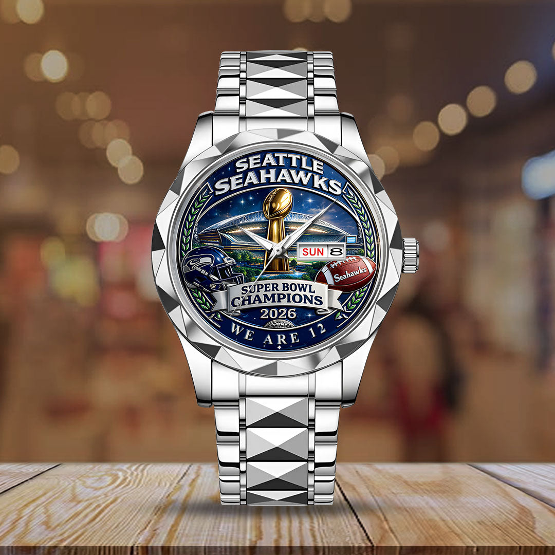 Seattle Seahawks 2025 Super Bowl LX Champions Alloy Luxury Quartz Watch – GNE5071