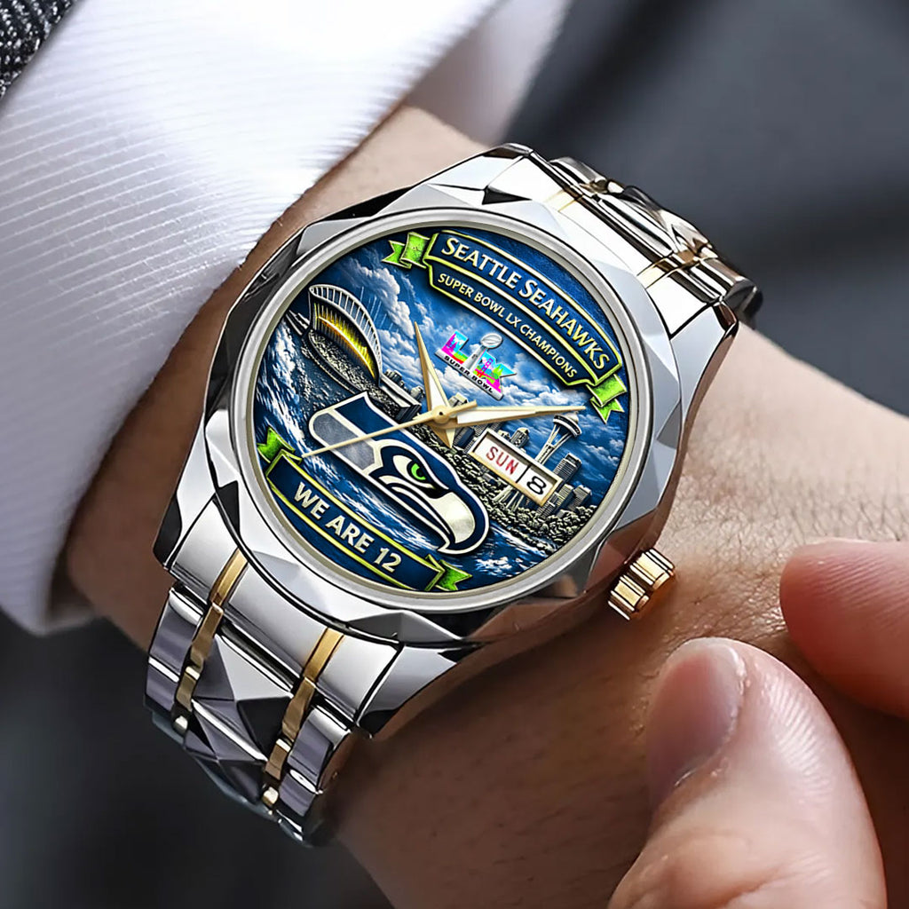 Seattle Seahawks 2025 Super Bowl LX Champions Alloy Luxury Quartz Watch – GNE5072