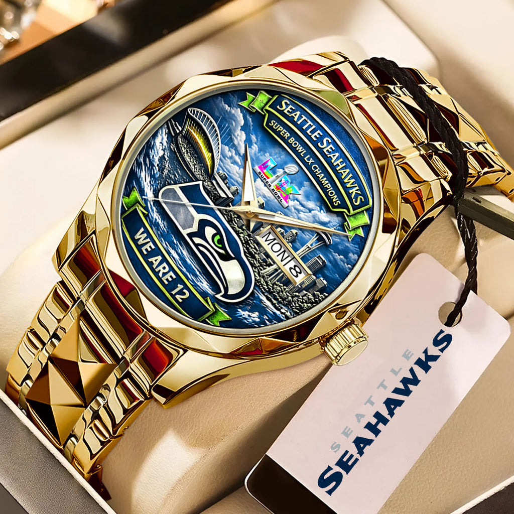 Seattle Seahawks 2025 Super Bowl LX Champions Alloy Luxury Quartz Watch – GNE5072