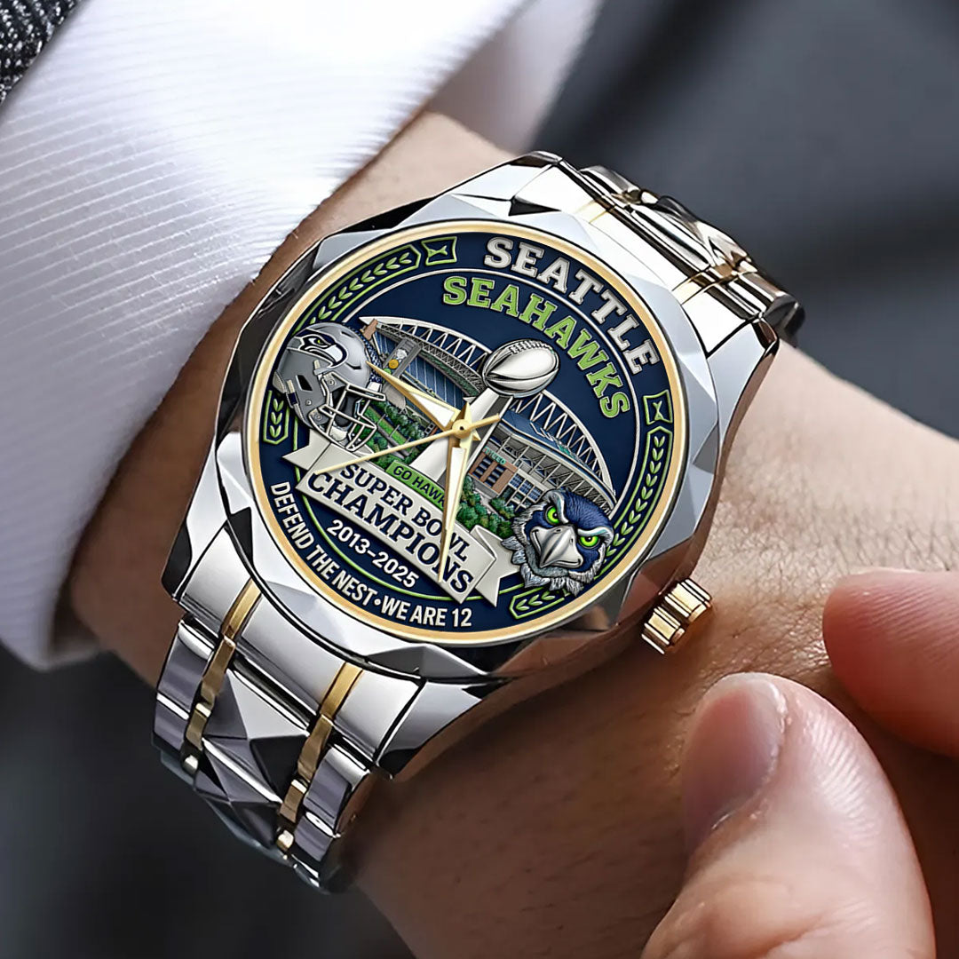 Seattle Seahawks 2025 Super Bowl LX Champions Alloy Luxury Quartz Watch – TANTN21044