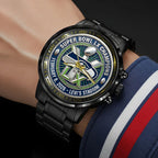 Seattle Seahawks 2025 Super Bowl LX Champions Black Stainless Steel Watch – HOATT16156