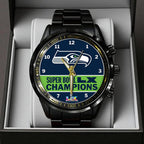 Seattle Seahawks 2025 Super Bowl LX Champions Black Stainless Steel Watch – TANTN20990